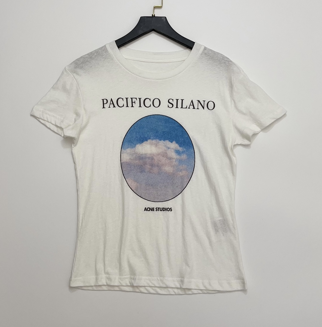 Acne Studios Letter Printed Cotton-Linen Crewneck Slim-Fit Short-Sleeve T-Shirt