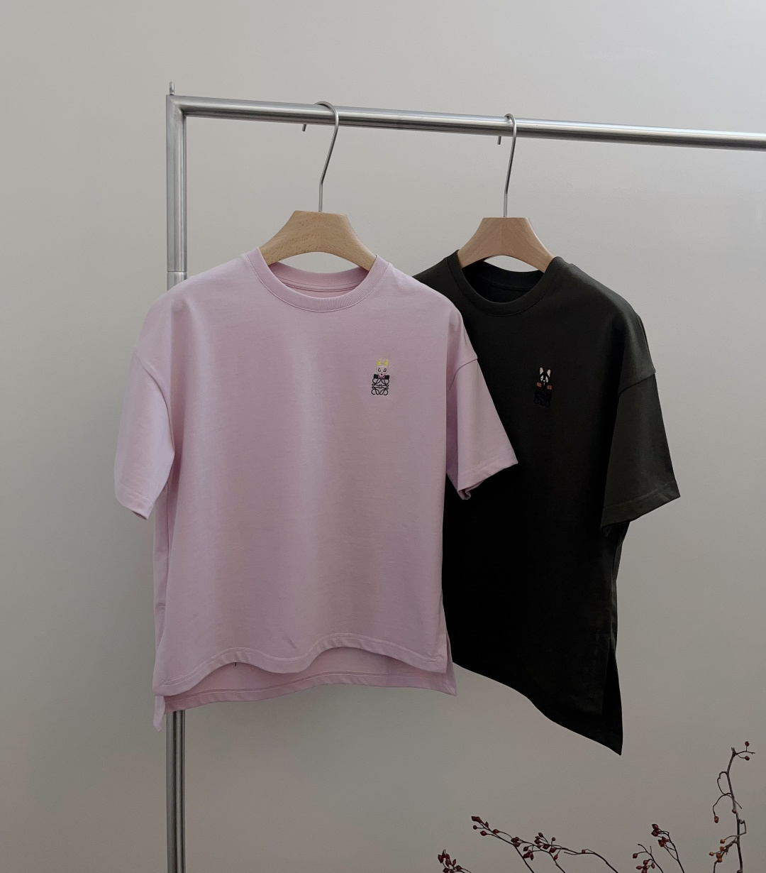 Loewe Embroidered Cat Crewneck Short-Sleeve T-Shirt