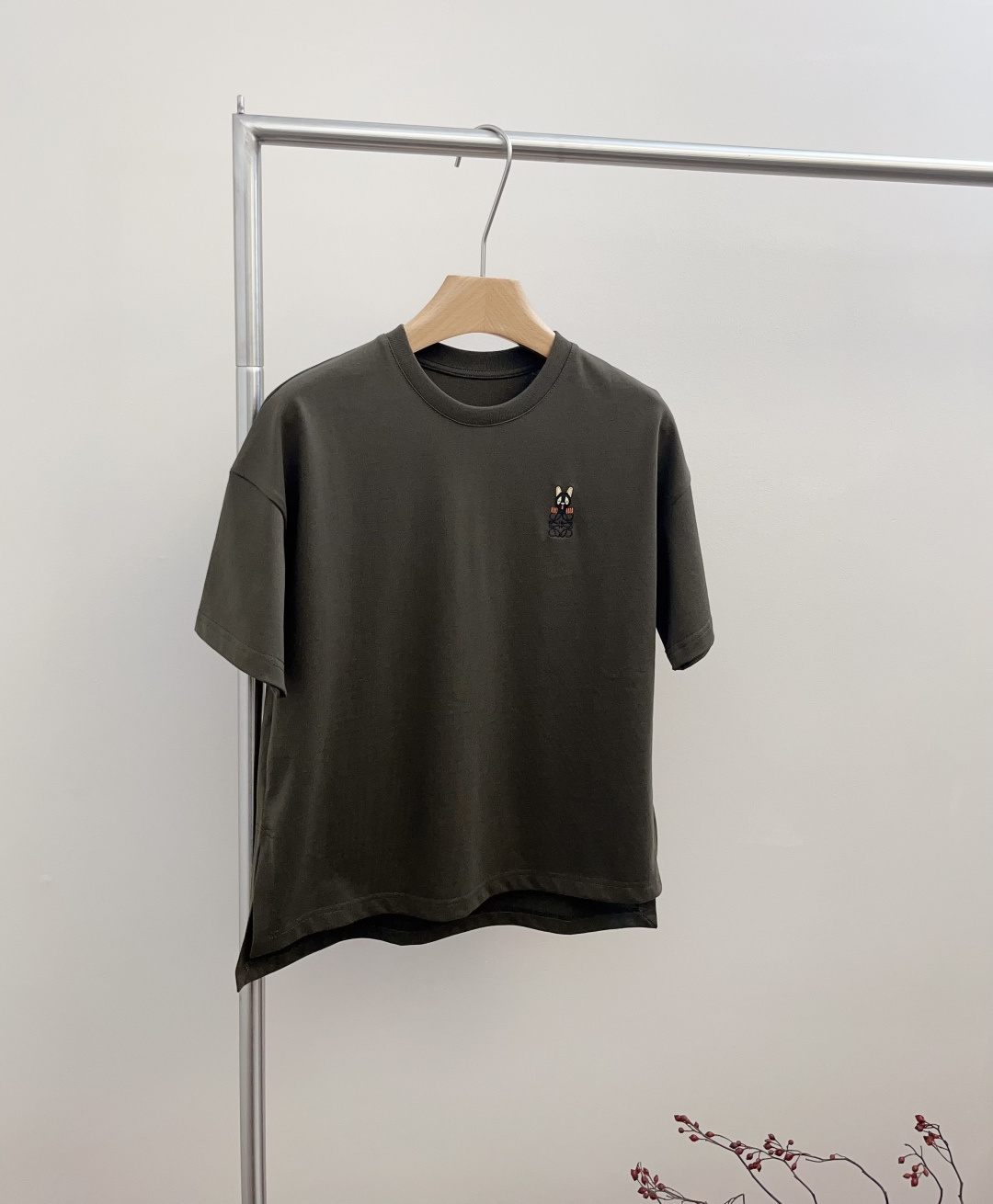 Loewe Embroidered Cat Crewneck Short-Sleeve T-Shirt