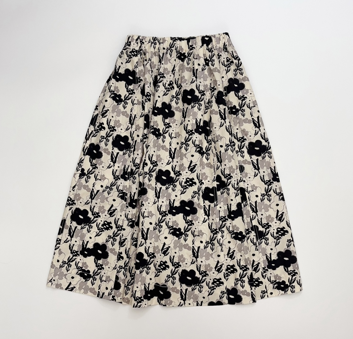 Marni Ink Print Floral Elastic Waist Skirt