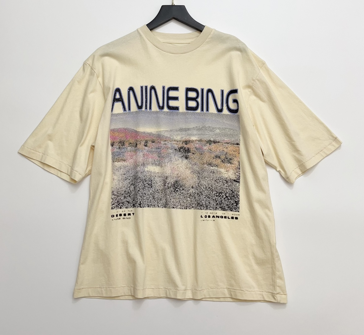 Anine Bing Pattern Soft Pure Cotton Loose Short Sleeve Simple T-Shirt