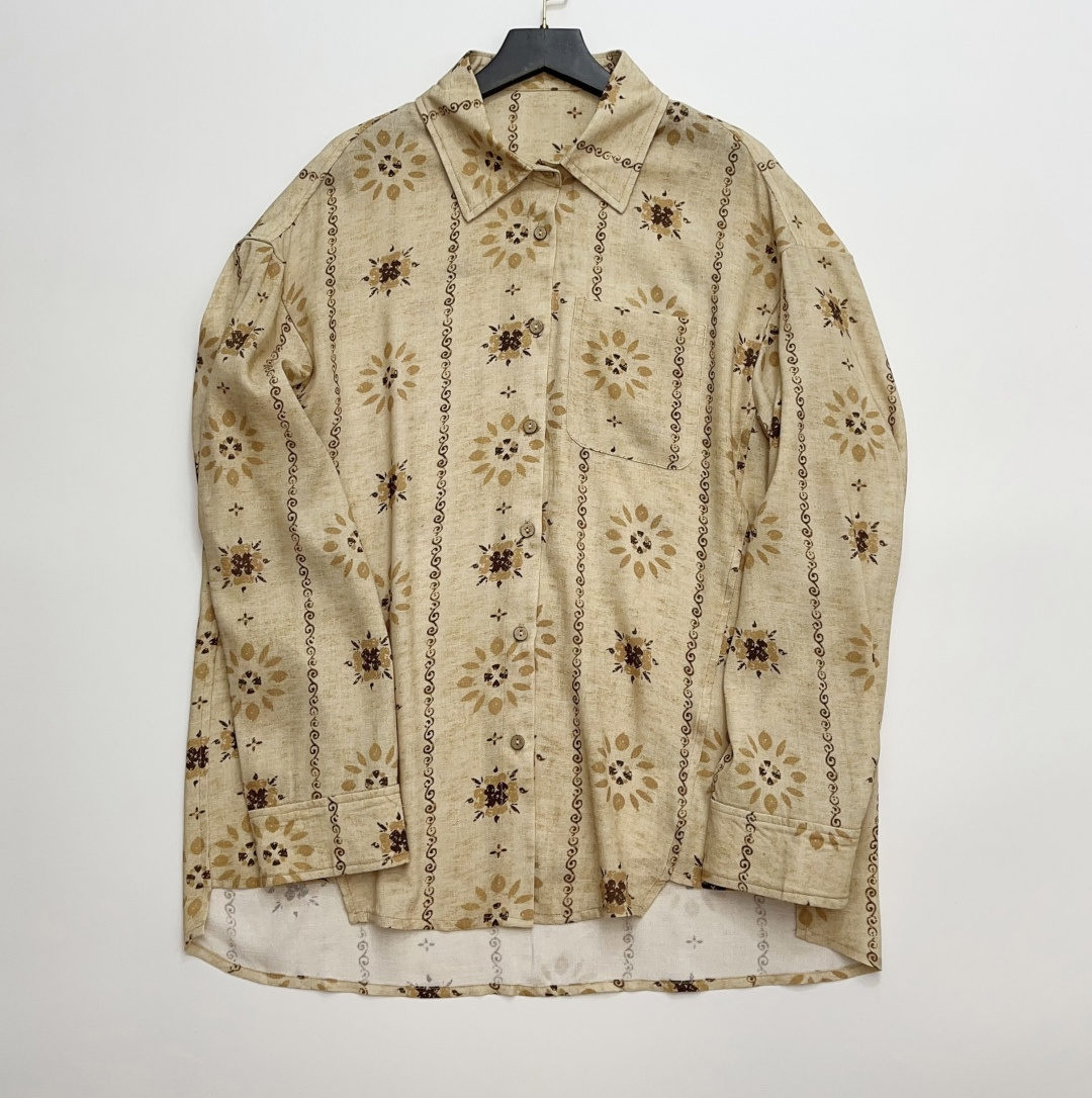 ICE DUST Early Spring New Collection Wallpaper Vintage Mottled Print Shirt