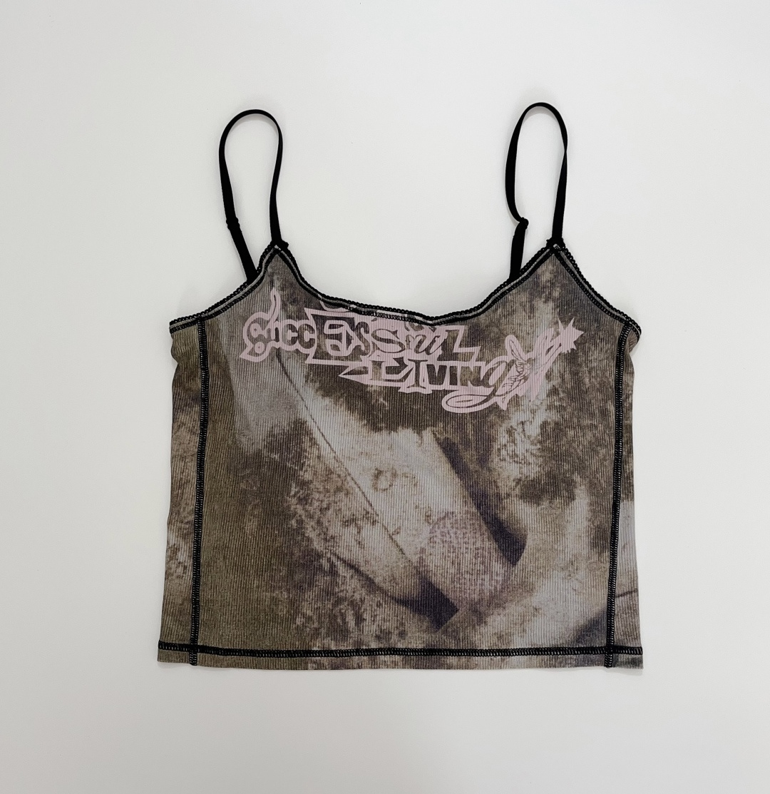Diesel Camouflage Illusion Print Adjustable Cami Top