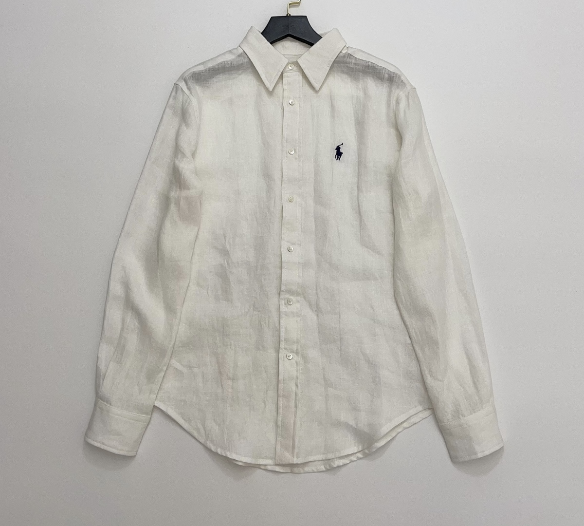 Polo Simple Embroidered Lapel Linen Shirt Top