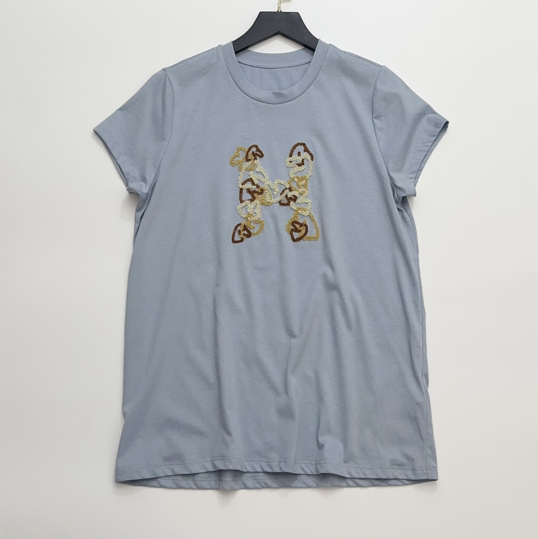 Velvet Embroidered Short Sleeve T-Shirt