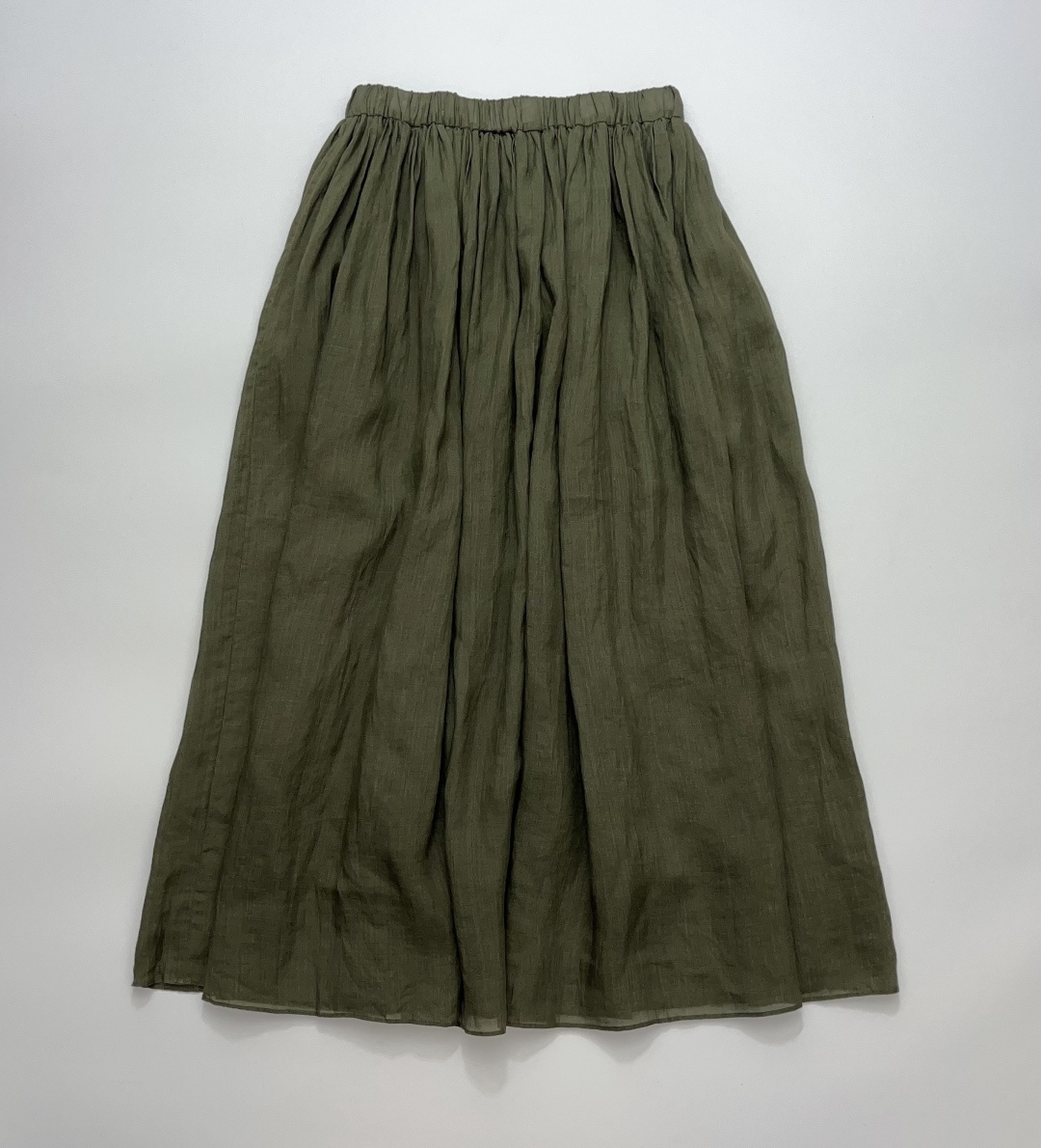 Into The East Solid Color Elastic Waist Full Skirt
