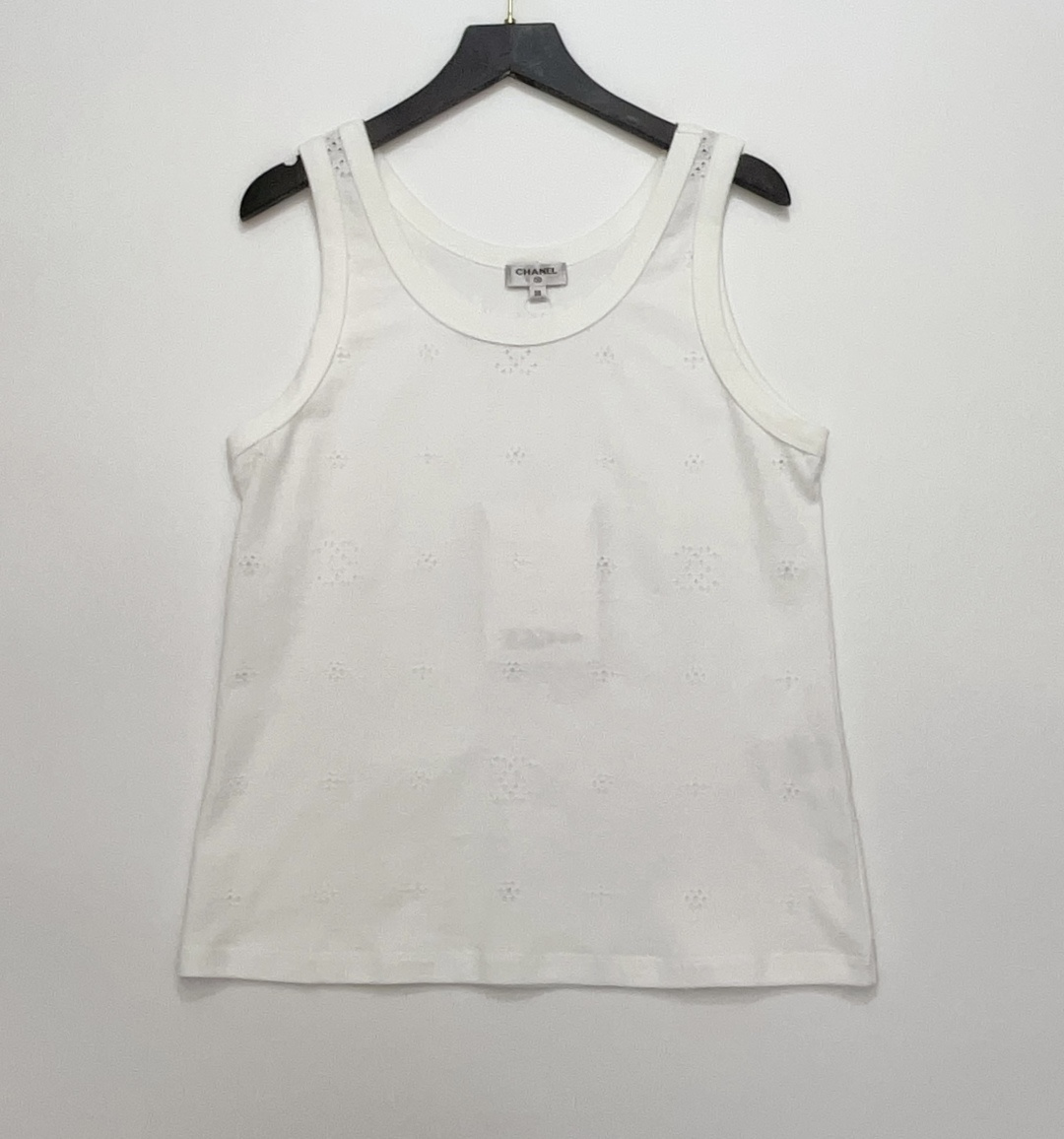 Chanel Heavy Embroidery Hollow Letter Embroidered Vest Top