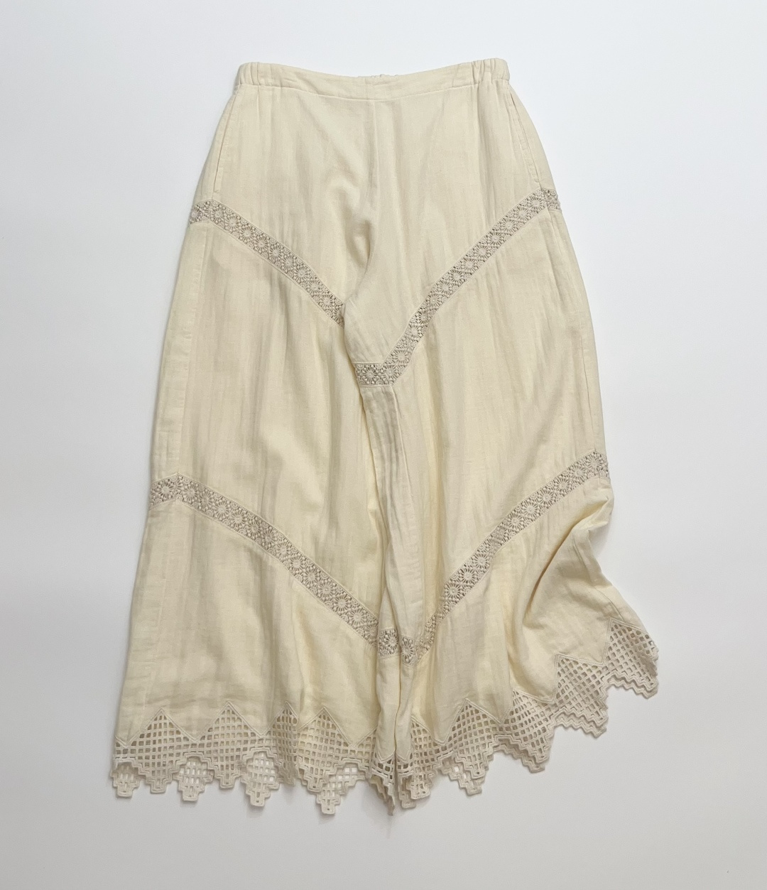 Double Layer Gauze Resort Style Cotton Wide Leg Pants