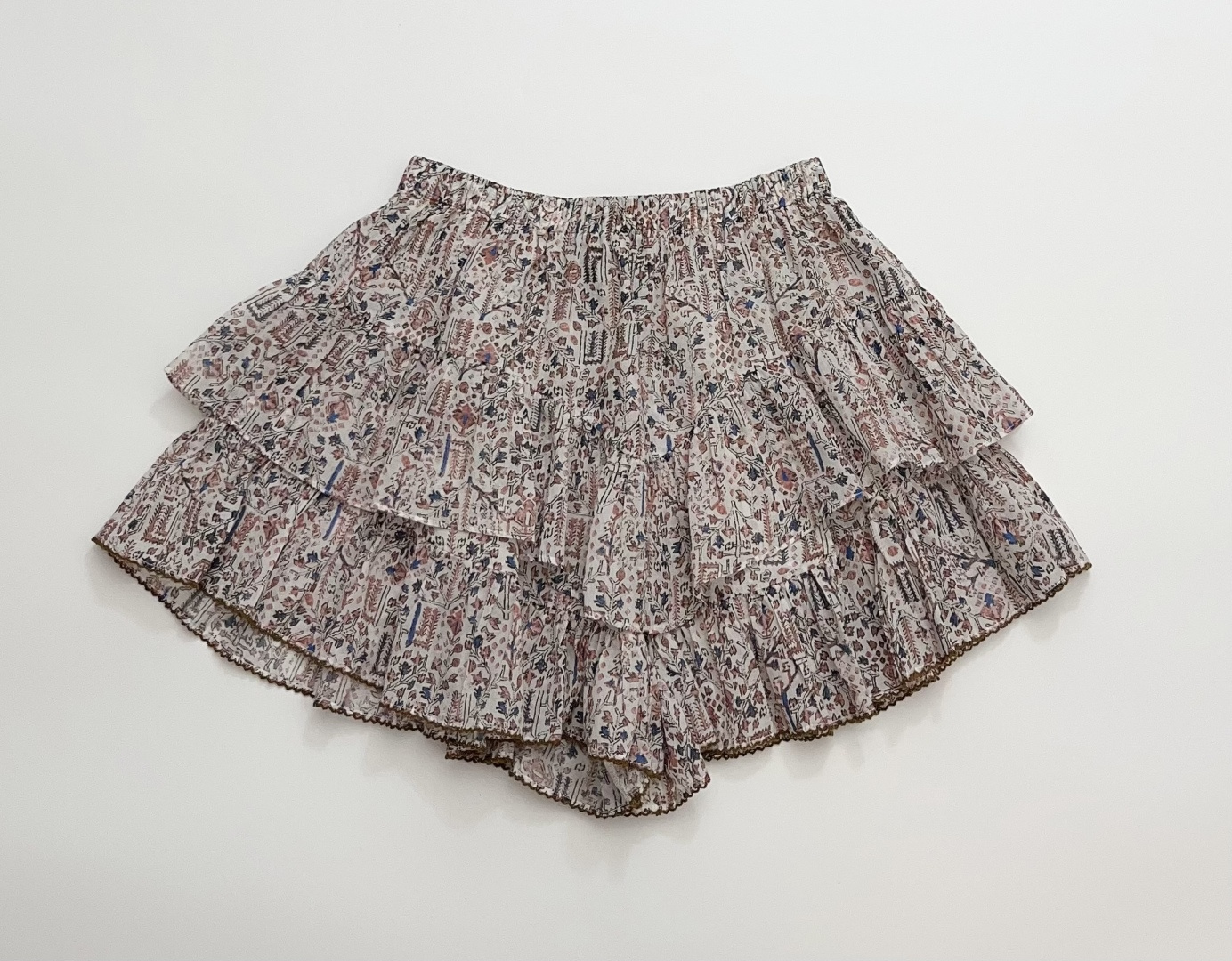 Isabel Marant Bohemian Print Ruffled High-Waist Skort