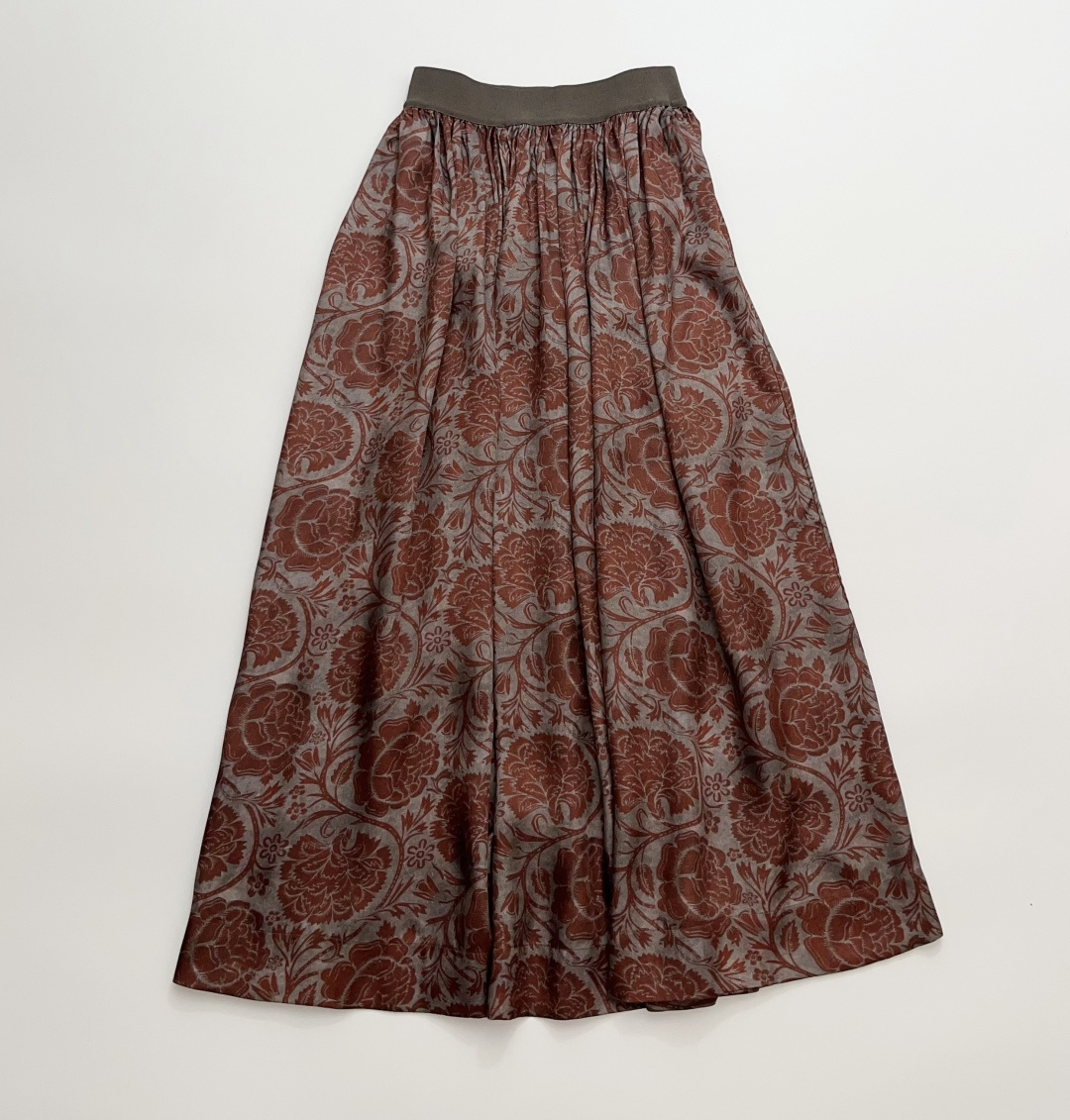 Uma Spring/Summer 26 Floral Print New Chinese Style Elastic Waist Skirt