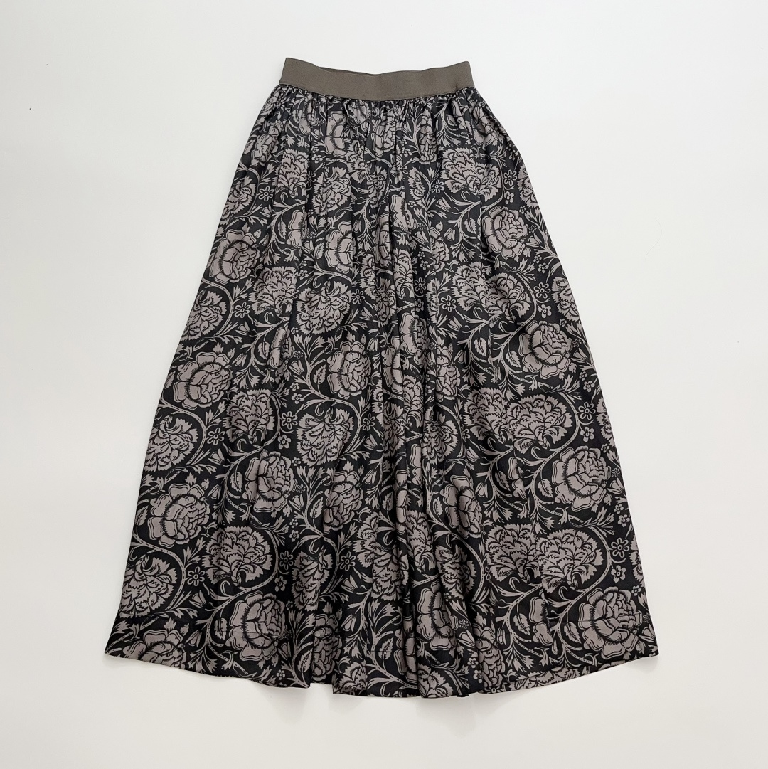 Uma Spring/Summer 26 Floral Print New Chinese Style Elastic Waist Skirt