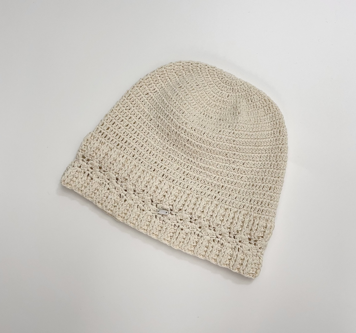 Vik Relaxed Hand-Crocheted Lace Cotton Knit Beanie