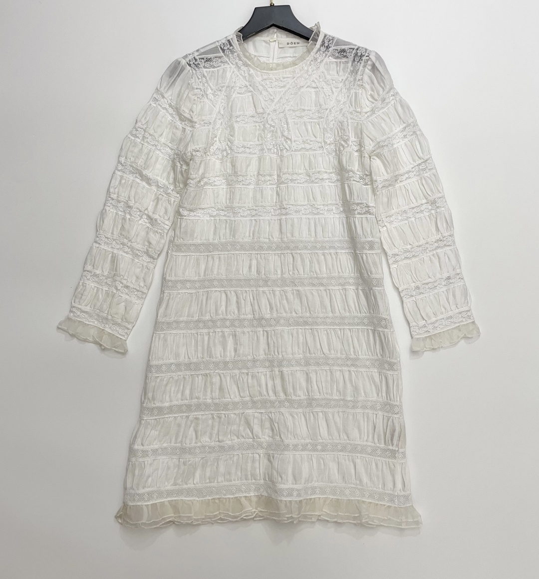 Dôen Jacquette French Ramie Lace Long Sleeve Dress