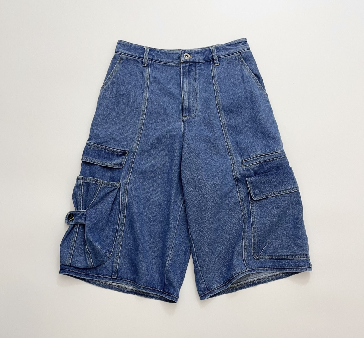 COTEMP Odyssey Denim Workwear Wide-Leg Bermuda Shorts