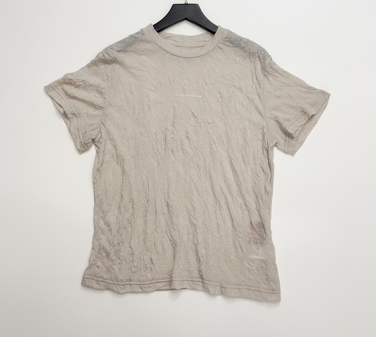 Minimalist Textured Pleated Lightweight Breathable Short-Sleeve T-Shirt