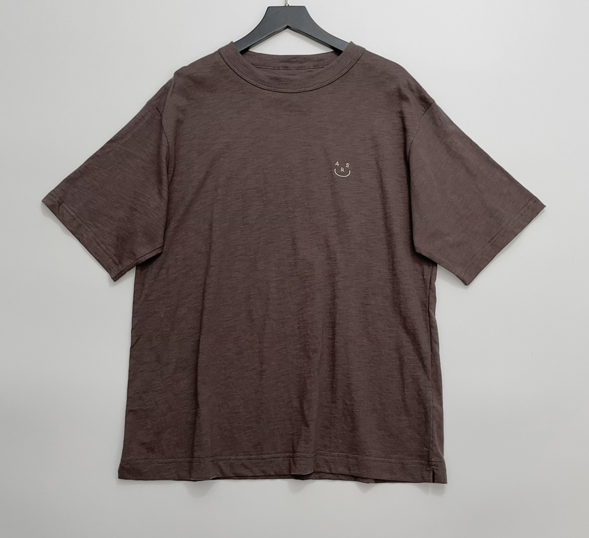 45R Embroidered Smiley Face Loose Short Sleeve T-Shirt