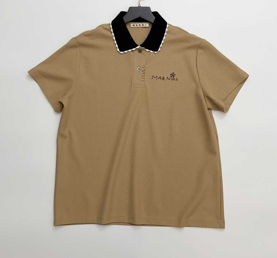 Marni Logo Embroidered Relaxed Fit Lapel Short Sleeve T-Shirt
