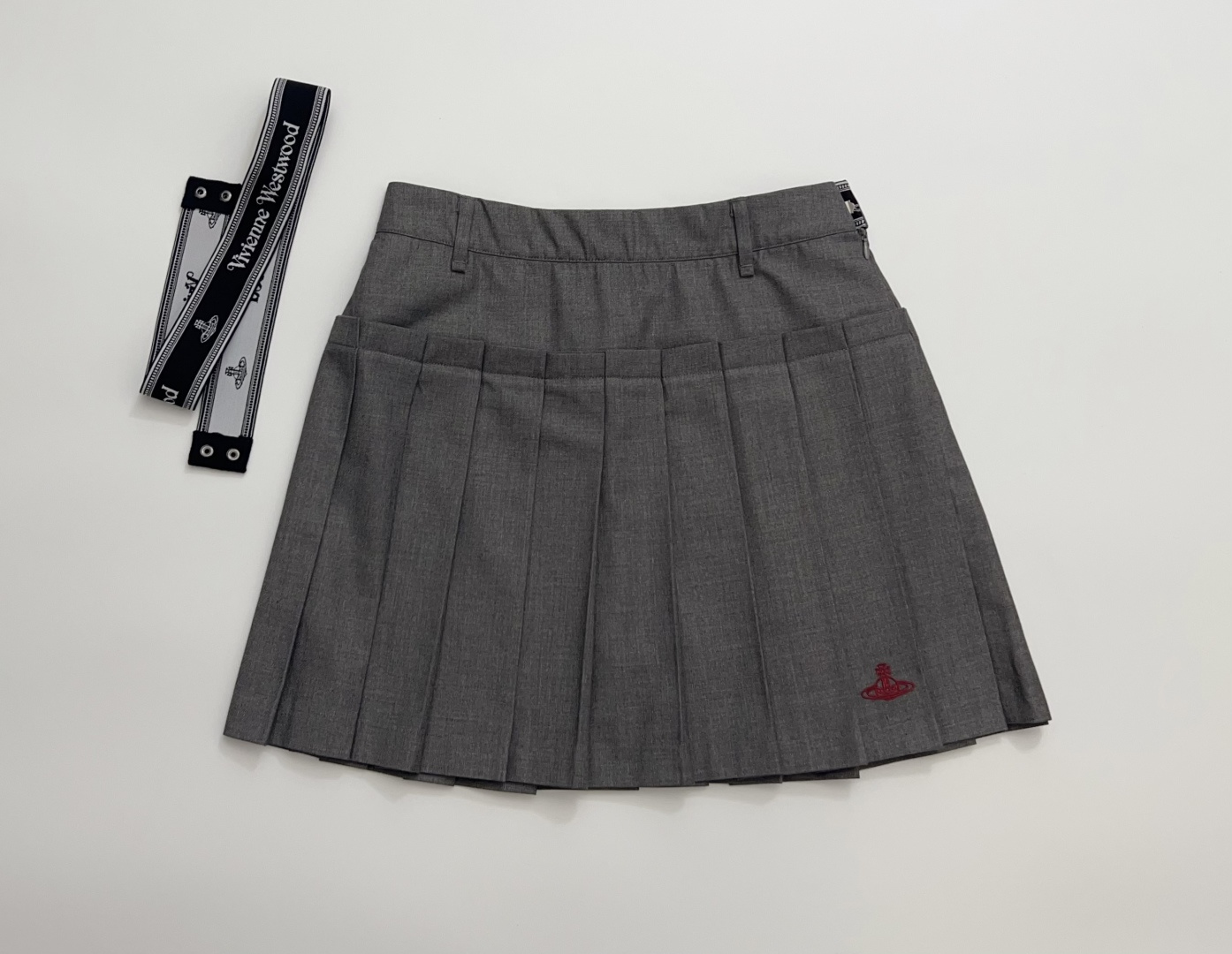 Vivienne Westwood Saturn Embroidered Pleated Mini Skirt