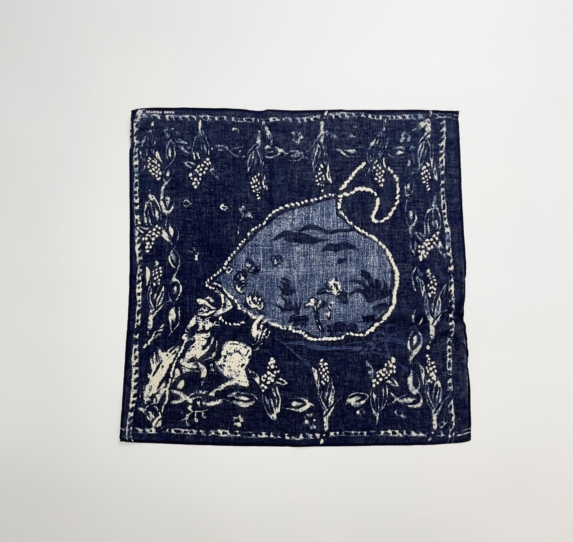 Hand Painted Hawaiian Indigo Dyed Cotton Scarf