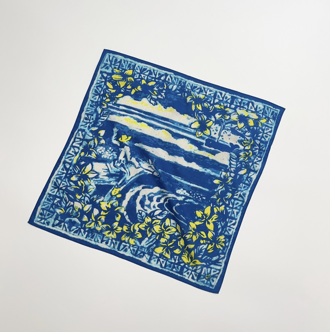 Unique Design Vintage Colorblock Printed Square Scarf