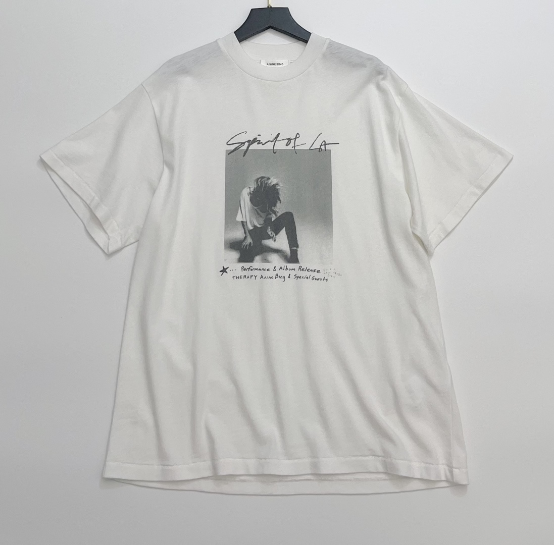 ANINE BING Vintage Portrait Letter Short-Sleeve T-Shirt