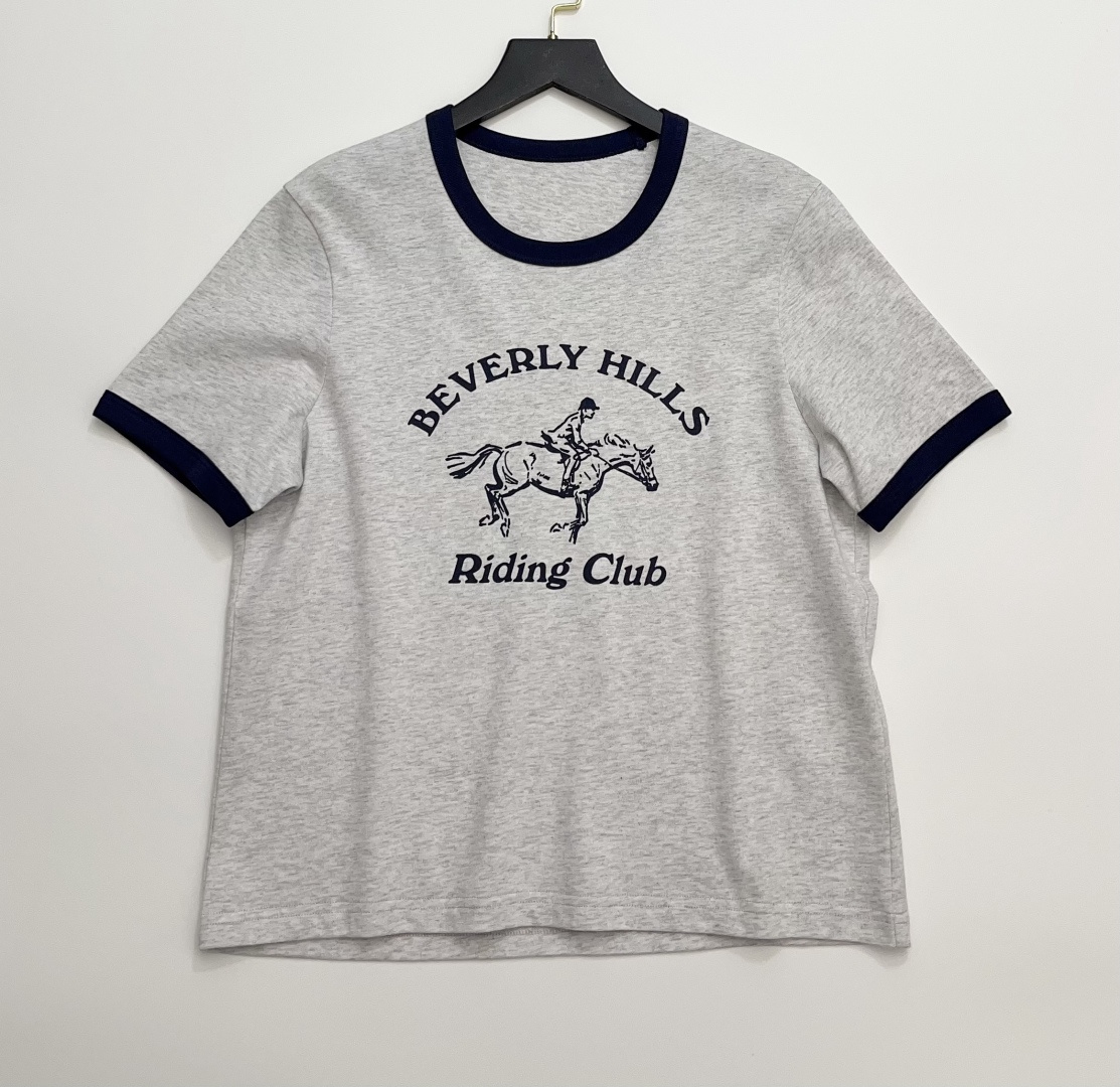 Sporty & Rich Colorblock Vintage American Slim Cropped Short-Sleeve T-Shirt
