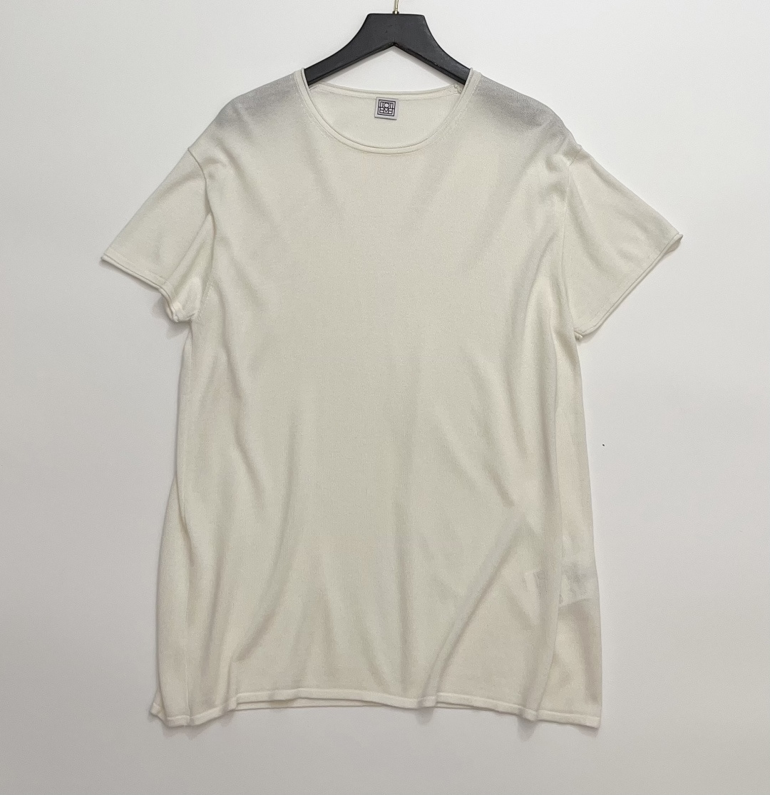 Totême Exquisite Sheer Slim Fit Mulberry Silk Crew Neck T-Shirt
