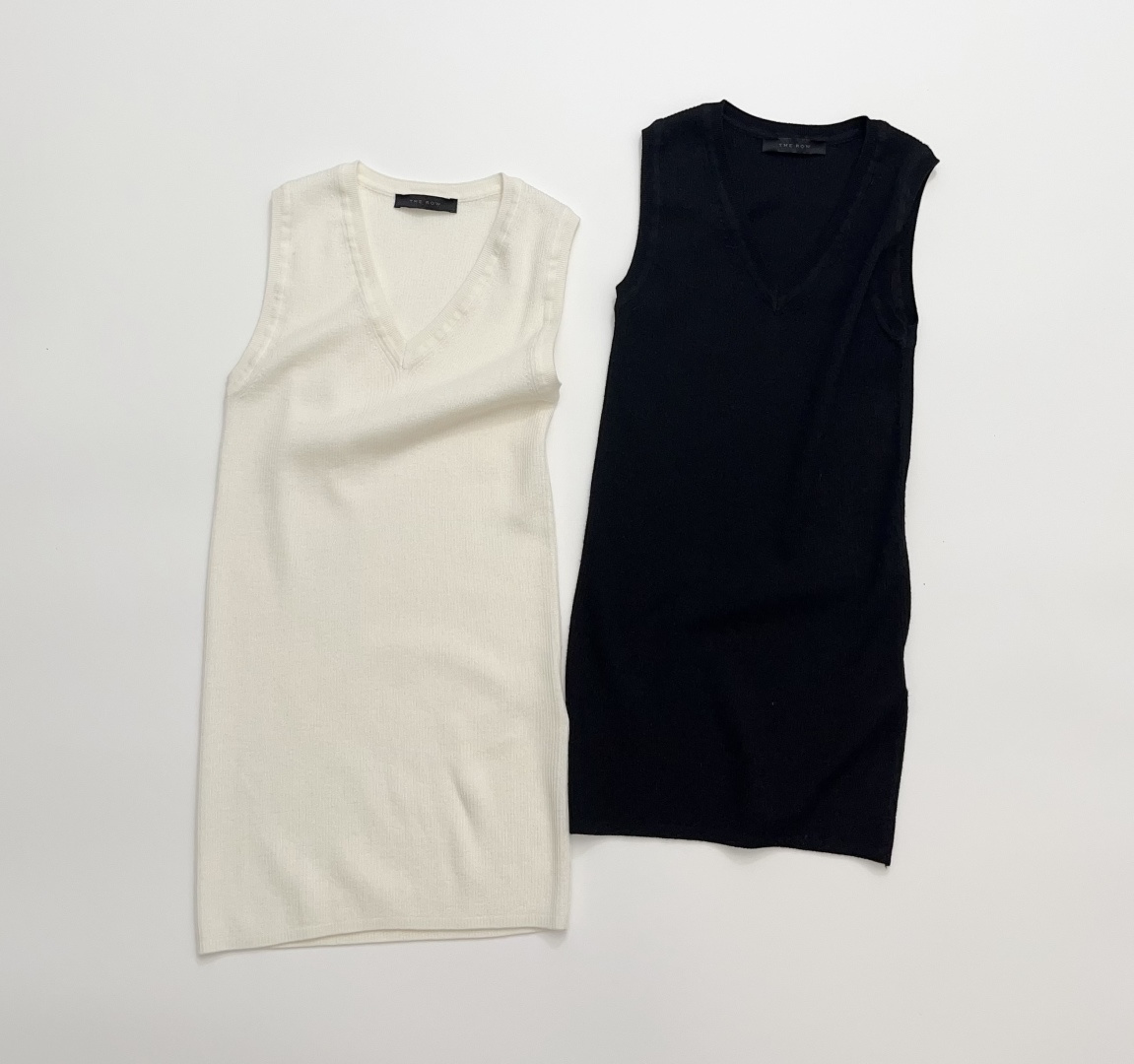 The Row Minimalist Solid Color Soft Knit Vest Top