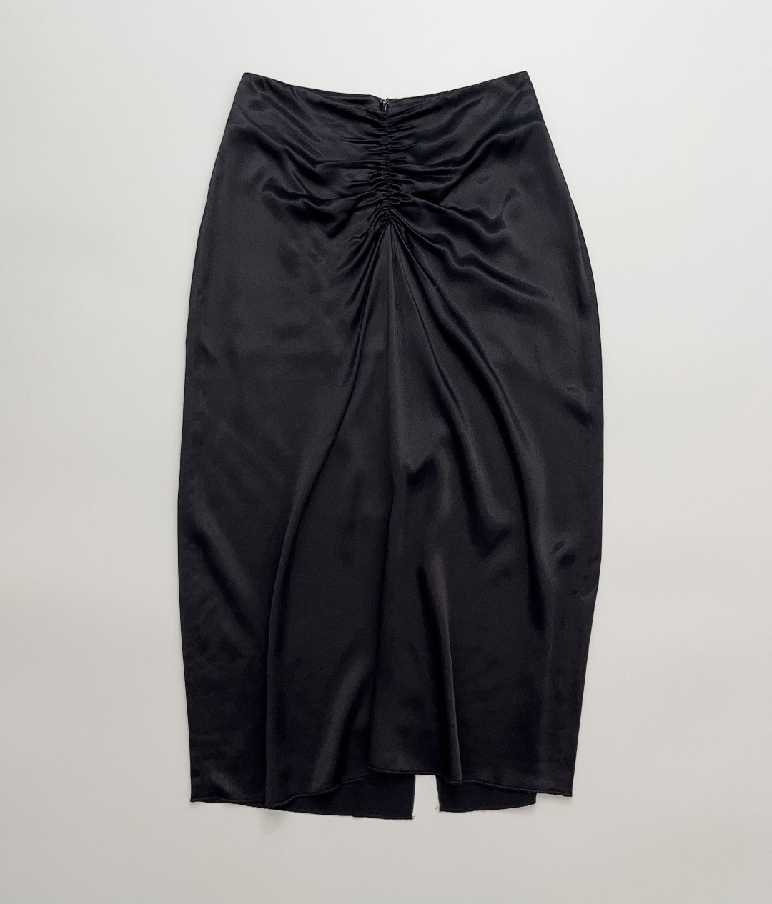 Proenza Schouler V-Pleat Satin Midi Skirt with Cupro Luster