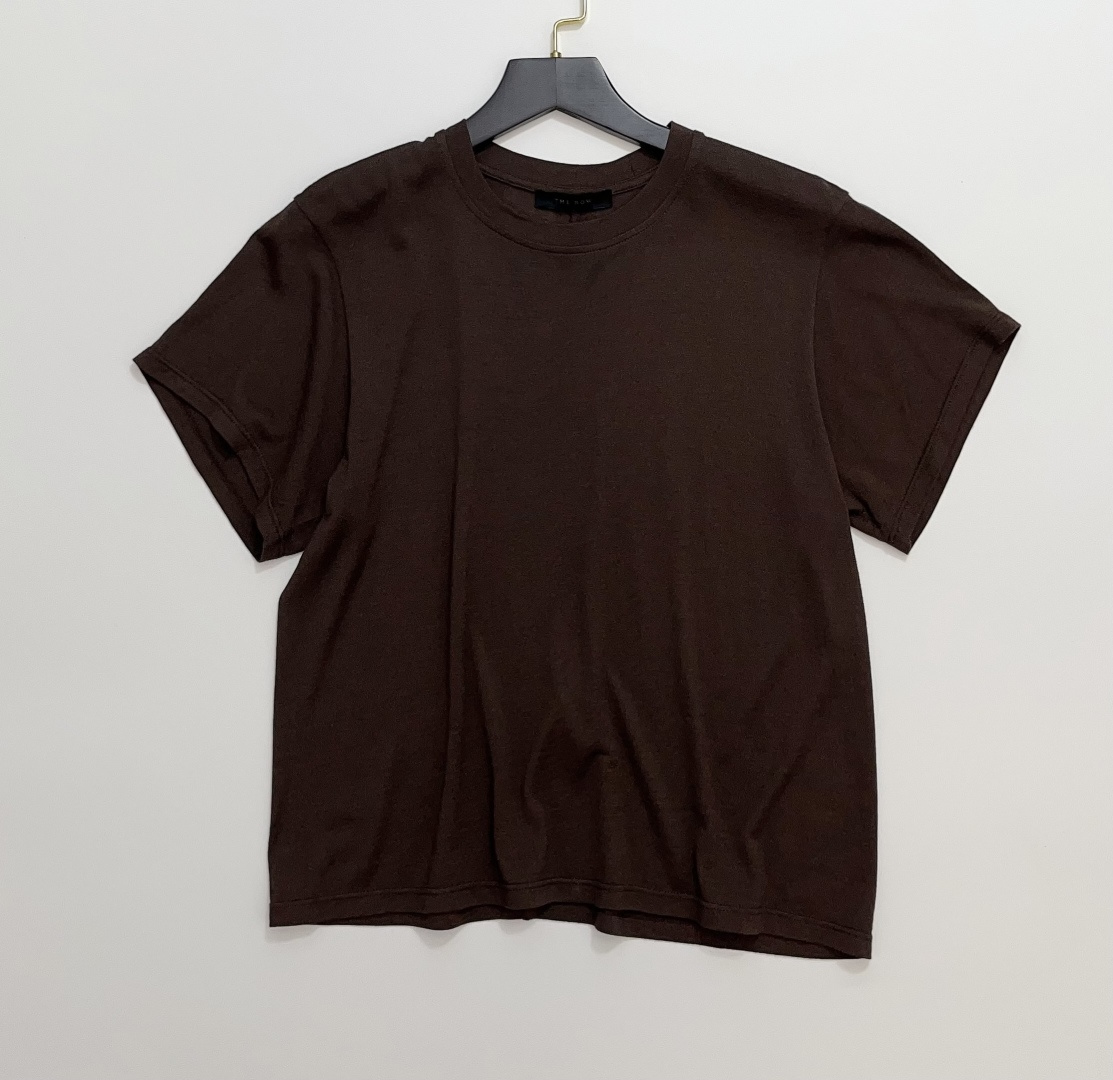 The Row Caramel Minimalist Crew Neck Short-Sleeve T-Shirt
