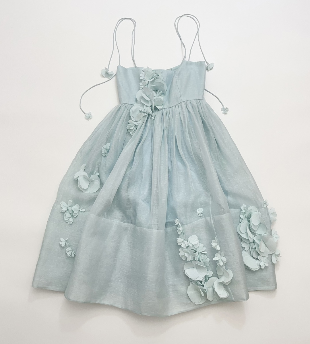 Zimmermann Handmade Appliqué Silk Linen Bandeau Camisole Maxi Dress