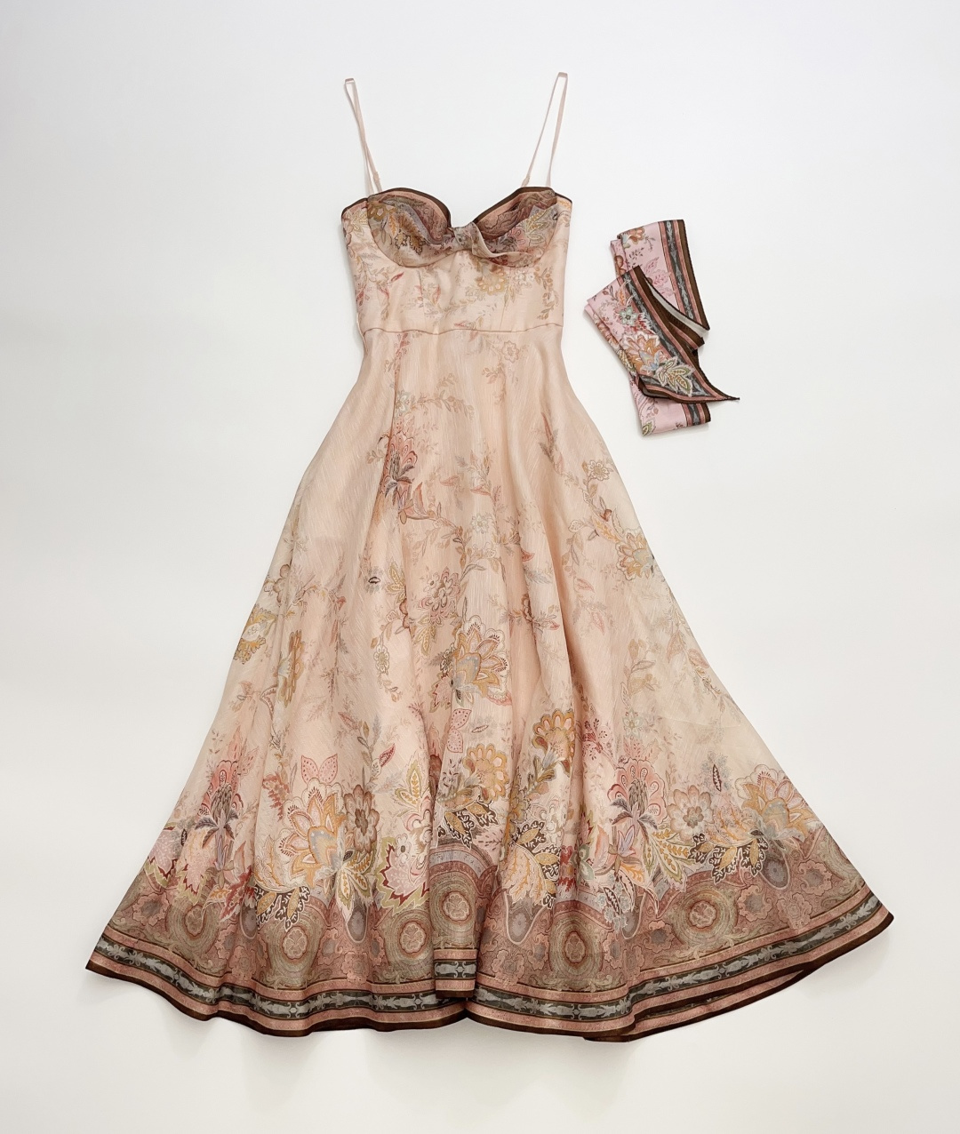Zimmermann Alchemy Silk Linen Midi Camisole Dress