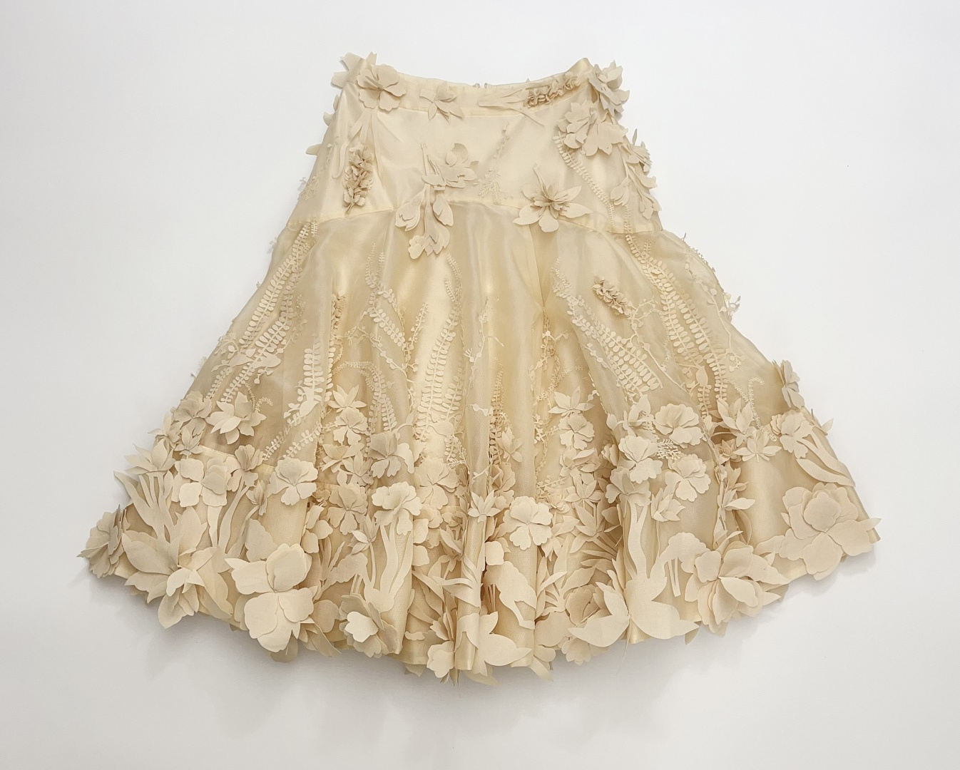 Zimmermann Vintage Hypnotic Floral Sheer Mesh Skirt