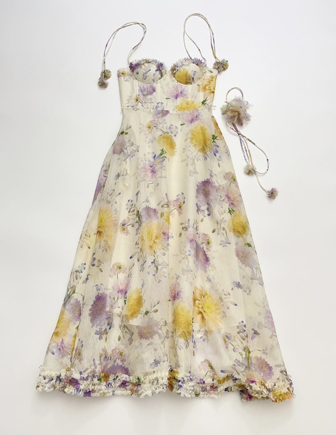 Zimmermann Summer Oil Painting Print Strappy Maxi Dress