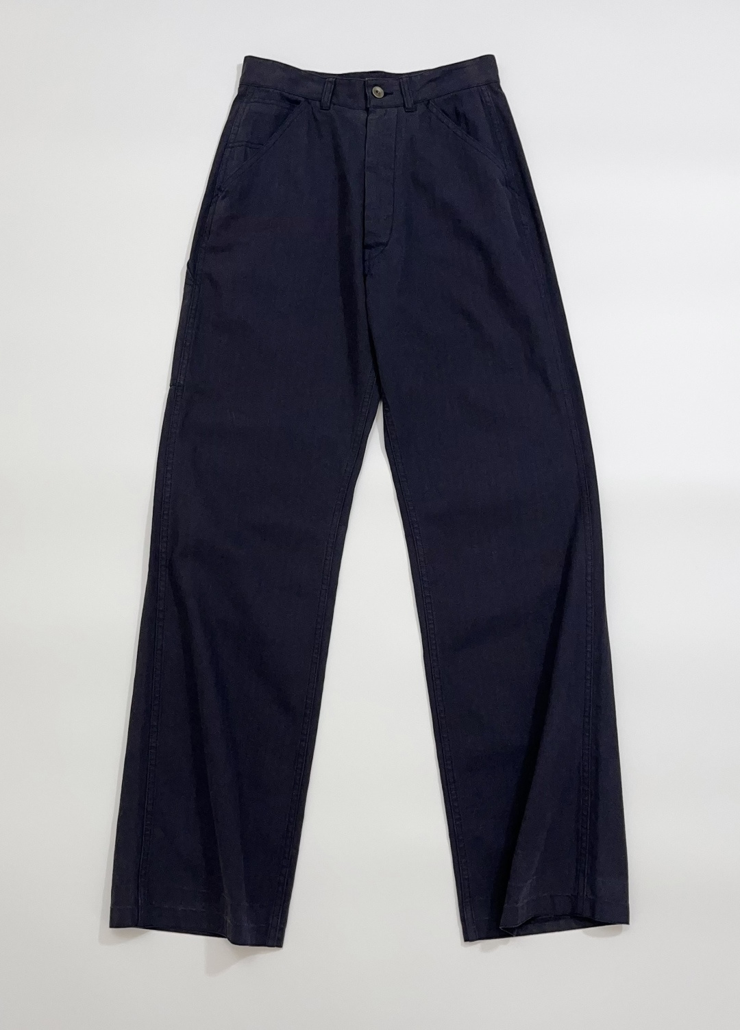 MM6 Maison Margiela Dark Blue Four-Stitch Retro Textured Loose Workwear Pants