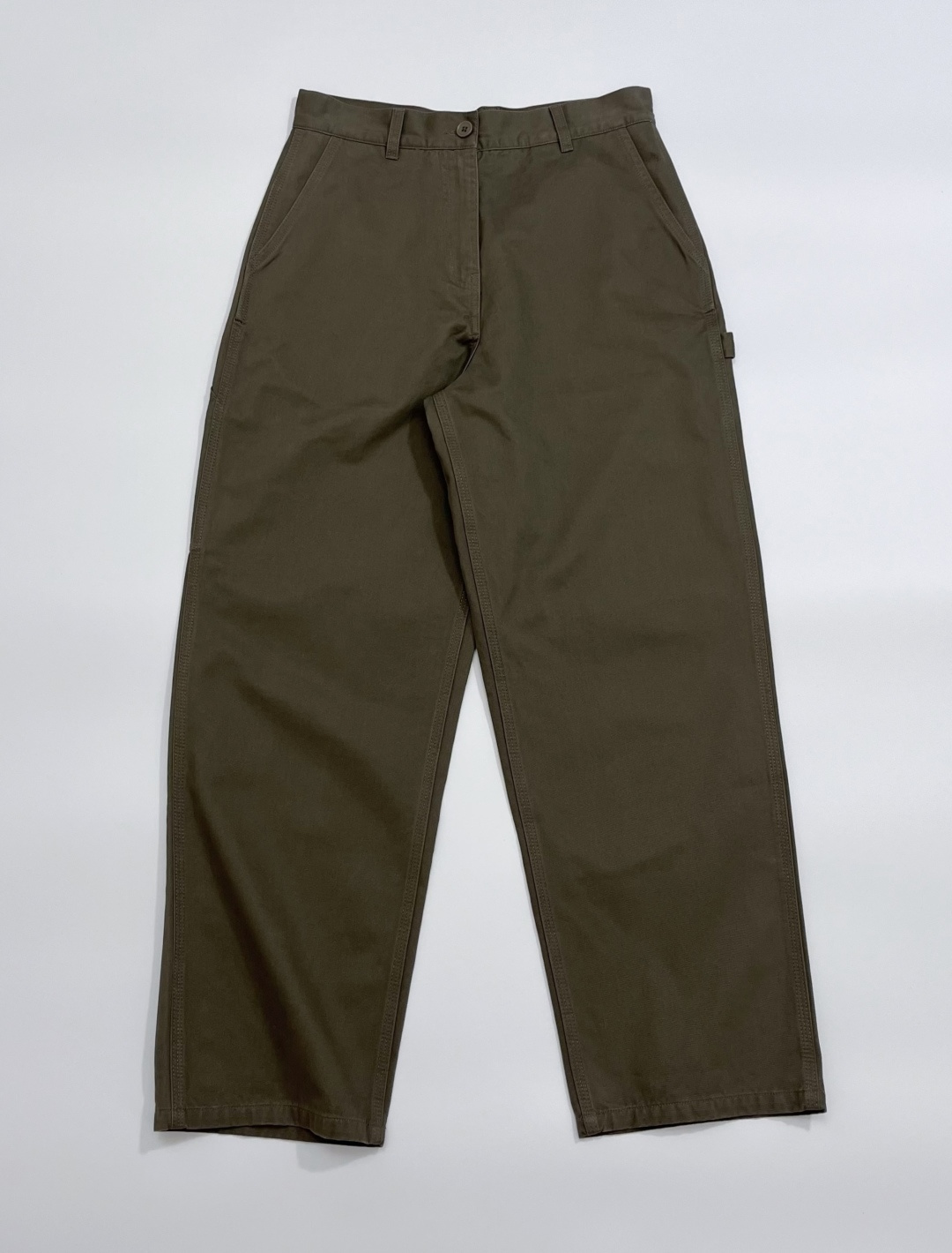 The Row Casual Workwear Style Patch Pocket Loose Straight-Leg Casual Pants