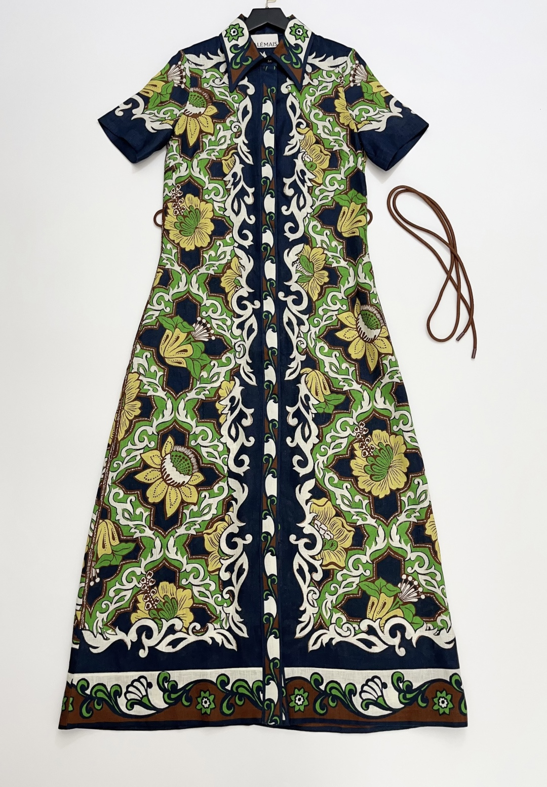 Alémais Liana Floral Print Tie-Waist Shirt Dress