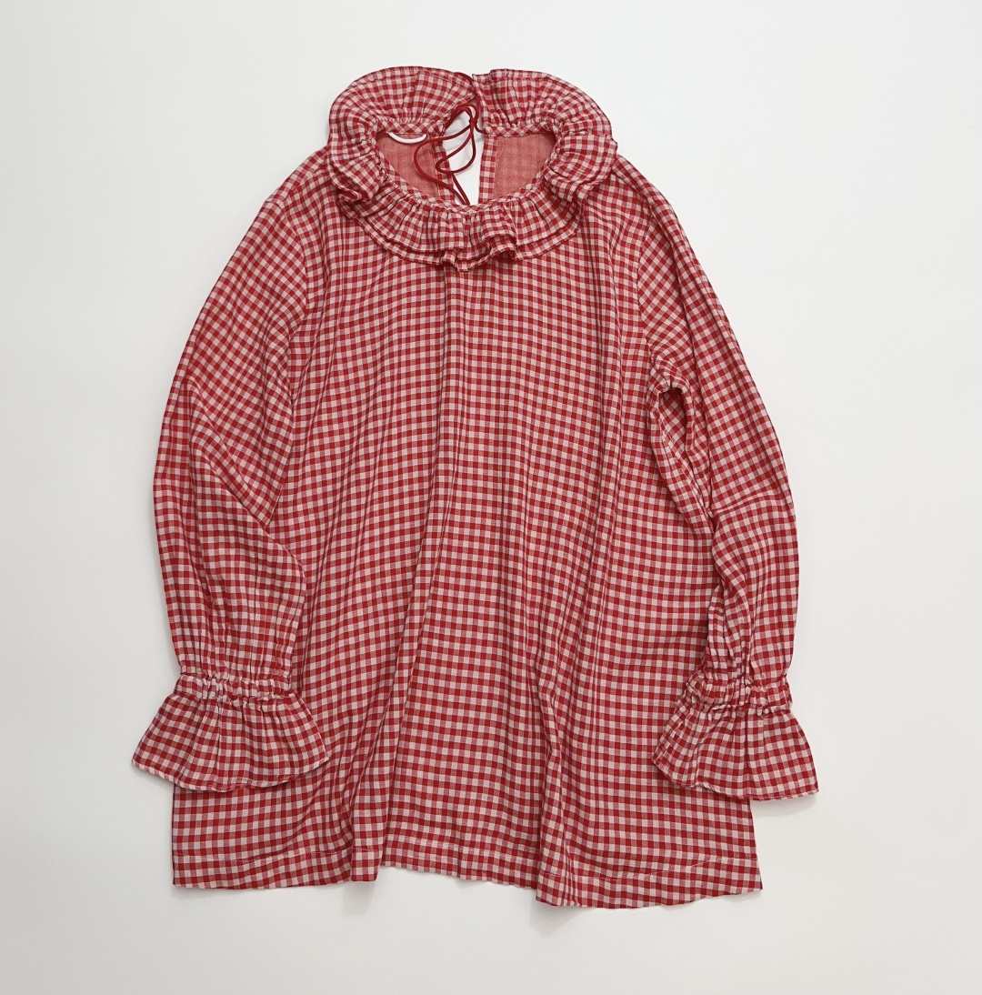Japanese Style Red Plaid Relaxed Fit Shirt