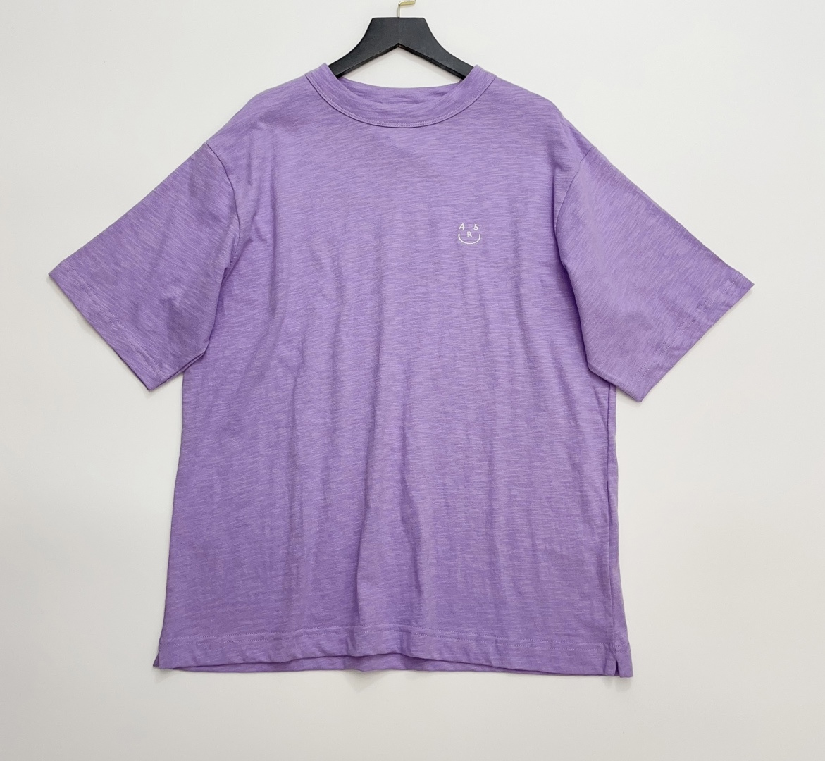 45R Embroidered Smiley Loose Short-Sleeve T-Shirt