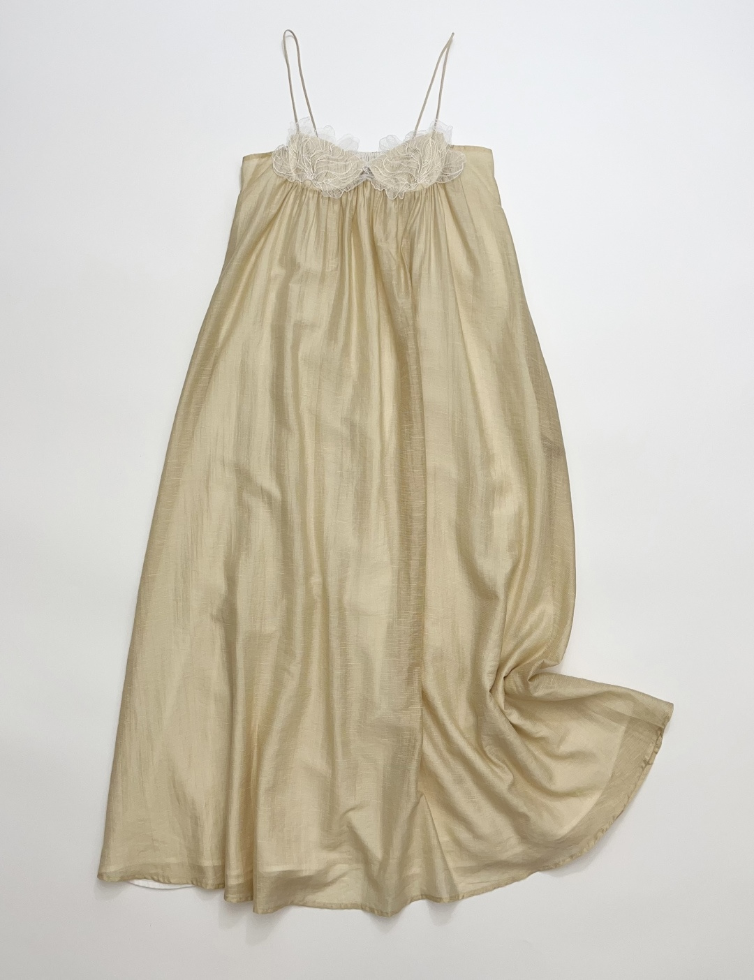 II Sense Paper Stripe Lyocell Linen Blend Iris Cami Dress