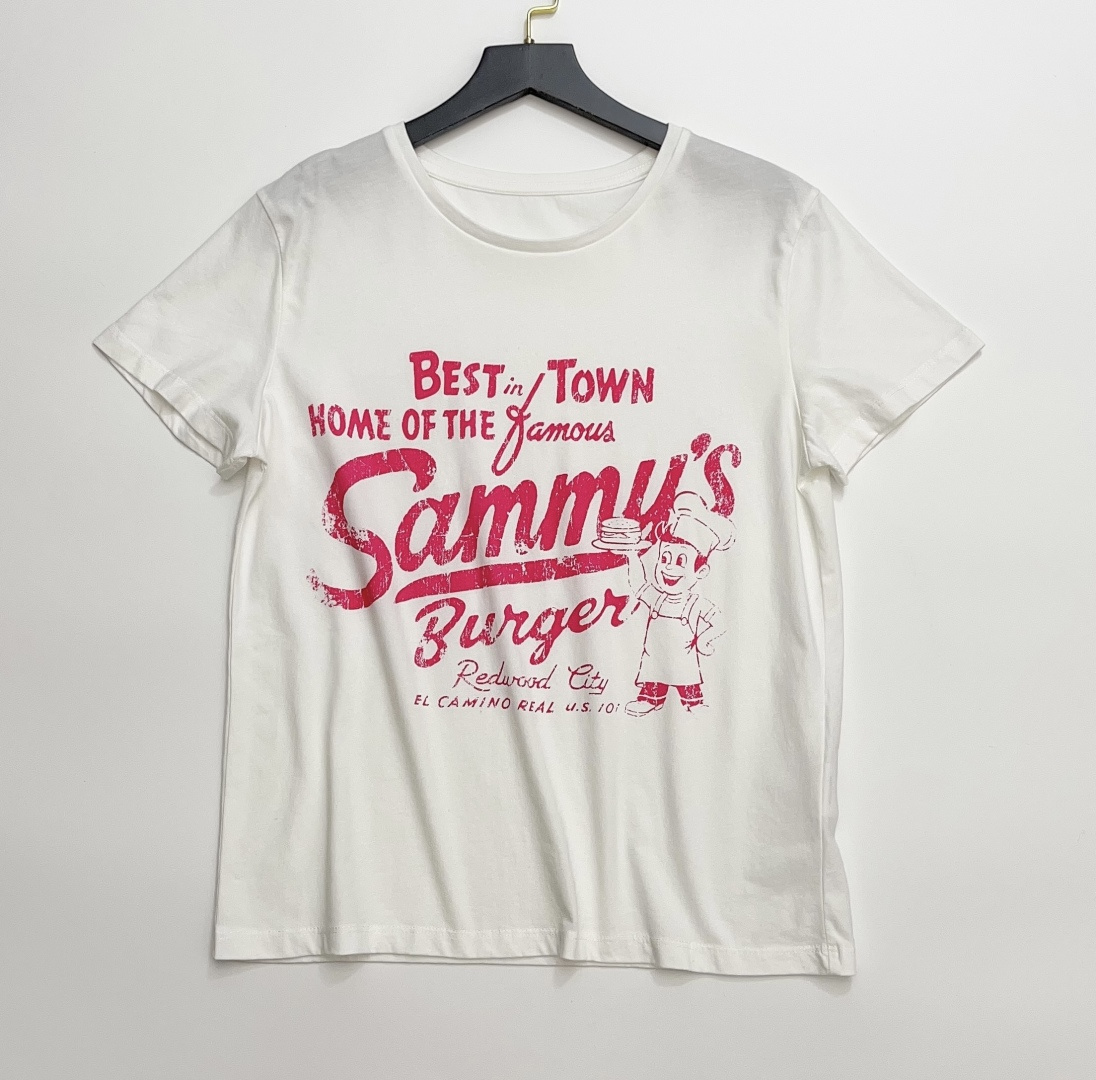 Retro Washed Print Crewneck Short Sleeve T-Shirt Top