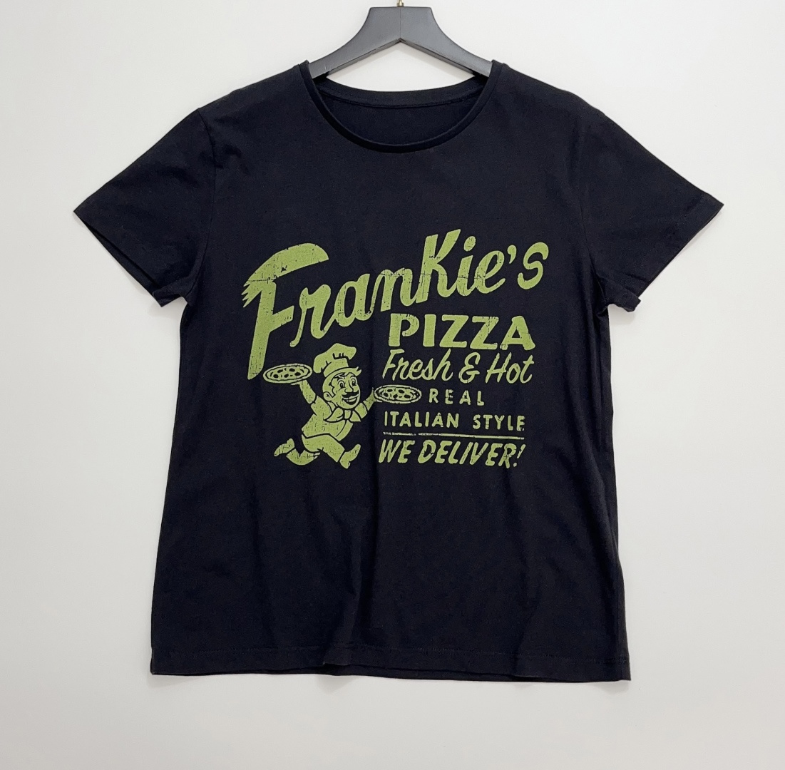 Retro Washed Print Crewneck Short Sleeve T-Shirt Top