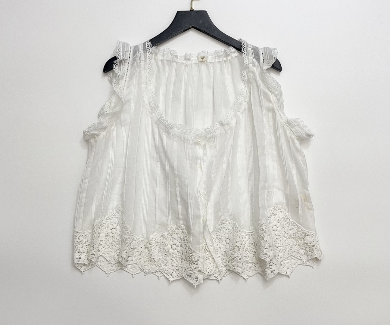 Dôen Lace Crochet Patchwork Sheer Vest Top