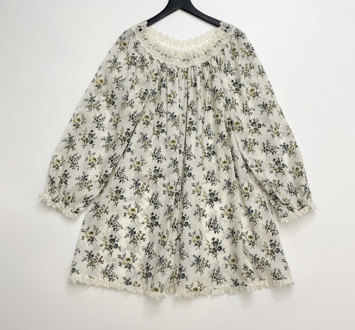 Dôen DONELLE French Print Cutout Embroidered Loose Sleep Dress