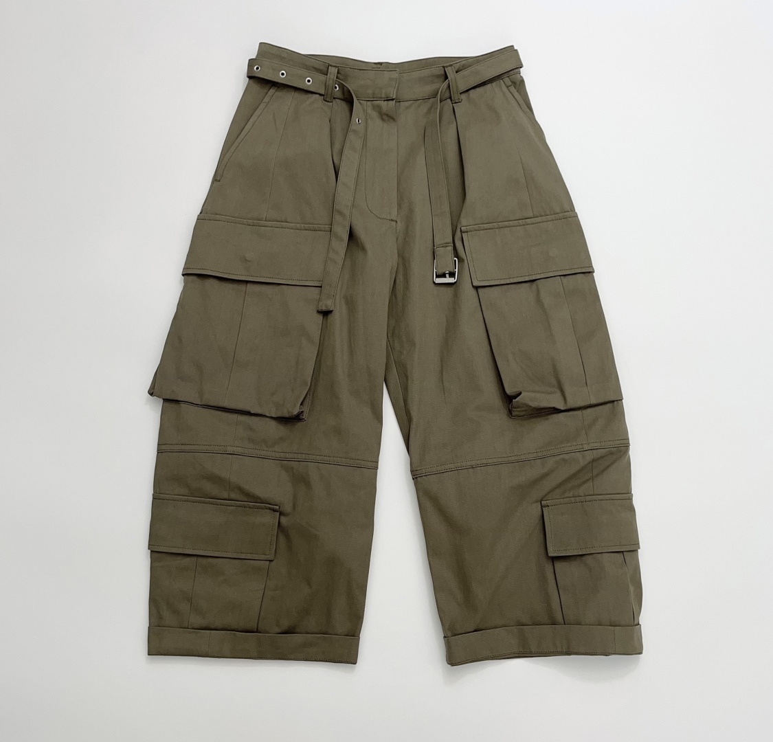 Acne Studios Multi-Pocket Casual Mid-Rise Loose Belt Cargo Pants