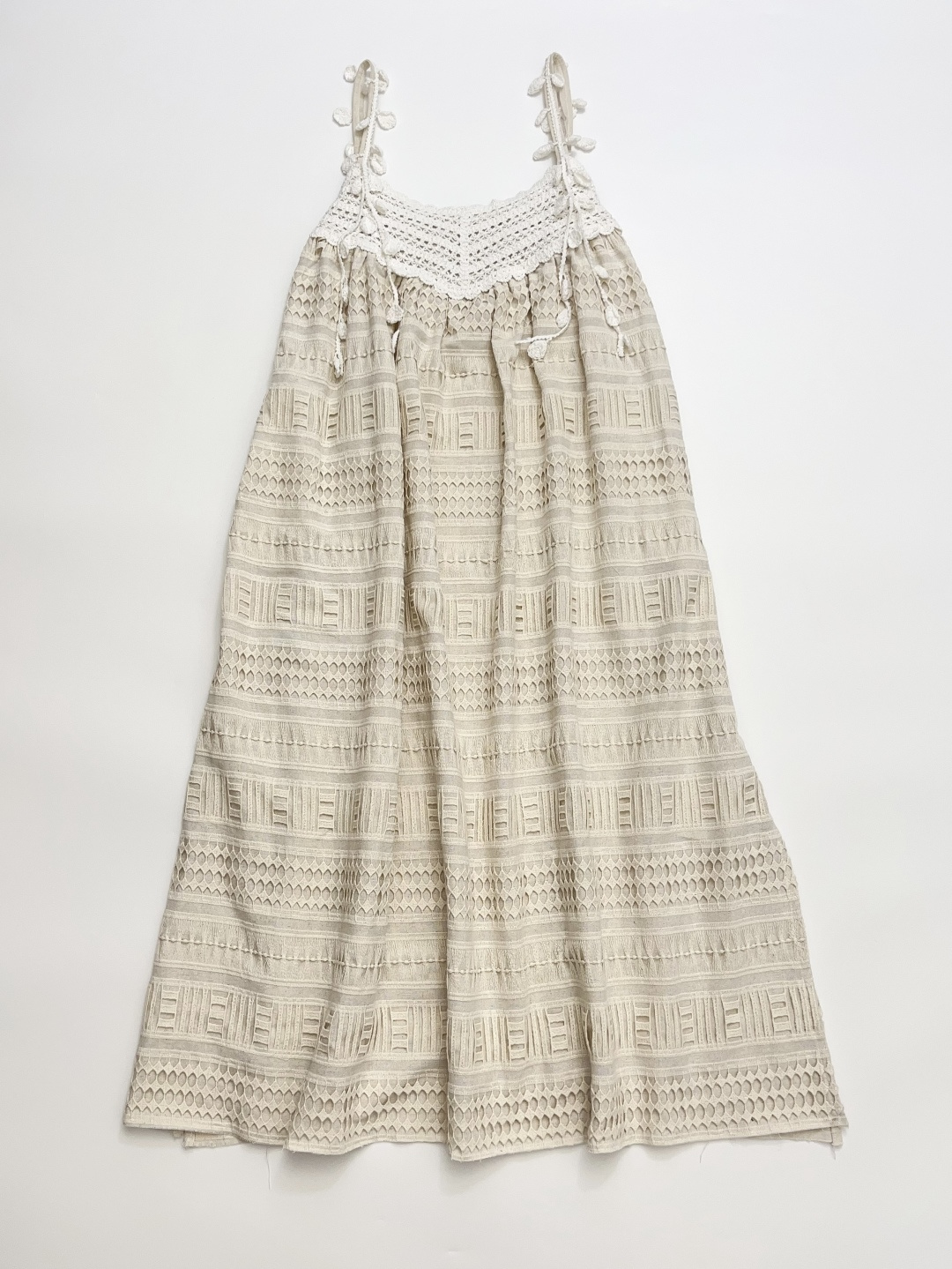 ICEDUST Textured Crochet Camisole Dress Women's 26SS Early Spring New Retro Layered Sleeveless Dress