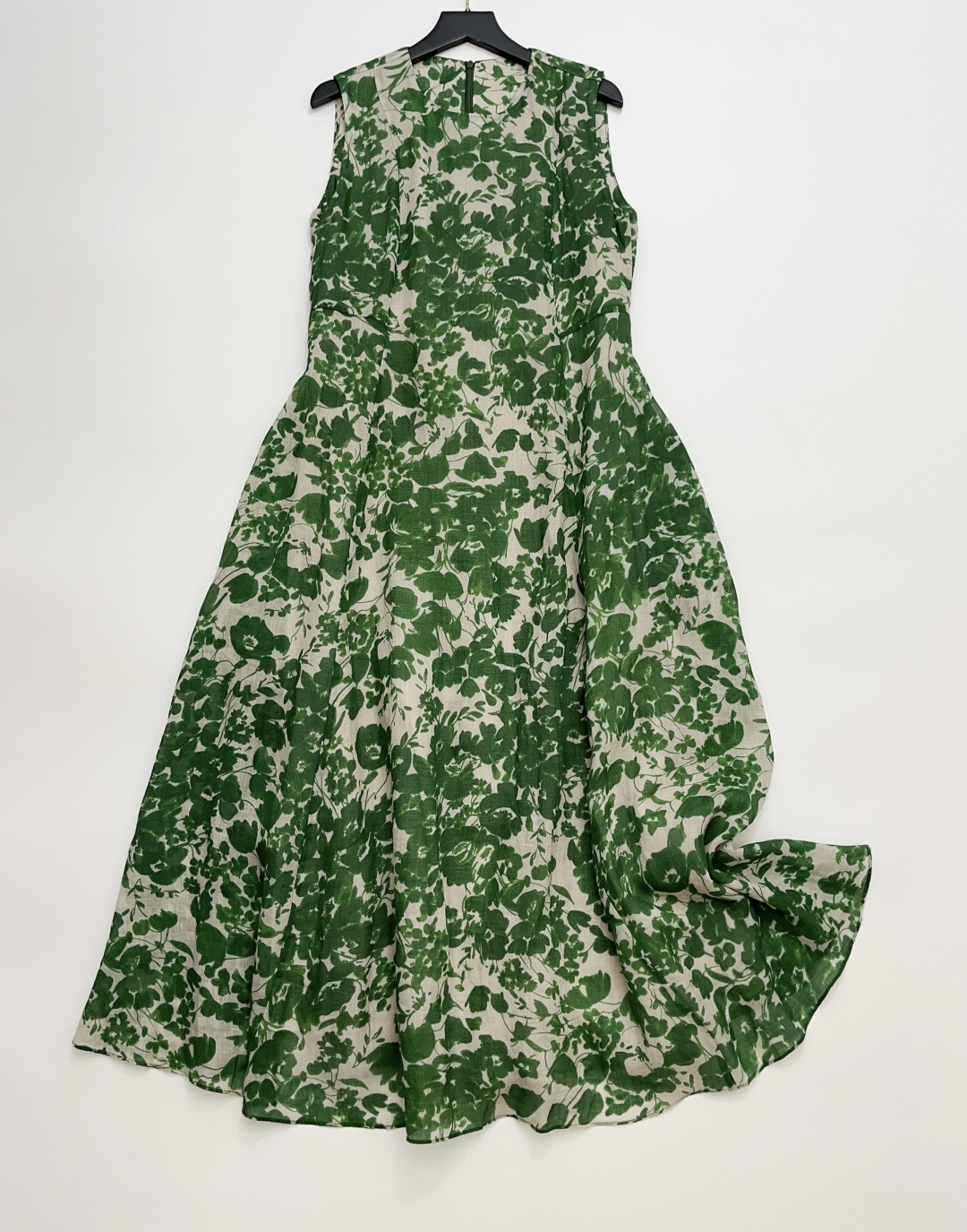 Max Mara Green Print Sleeveless Long Dress