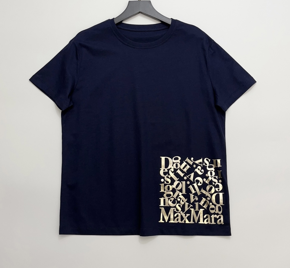 Max Mara S Max 2026 Spring/Summer New Women's Cotton Printed Short Sleeve T-Shirt
