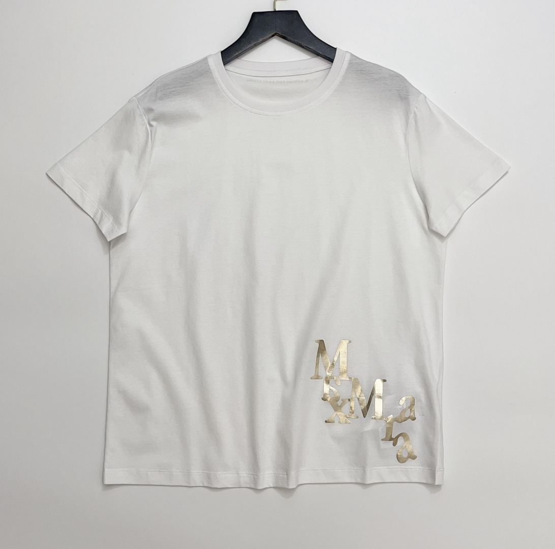 Max Mara S Max 2026 Spring/Summer New Women's Cotton Printed Short Sleeve T-Shirt