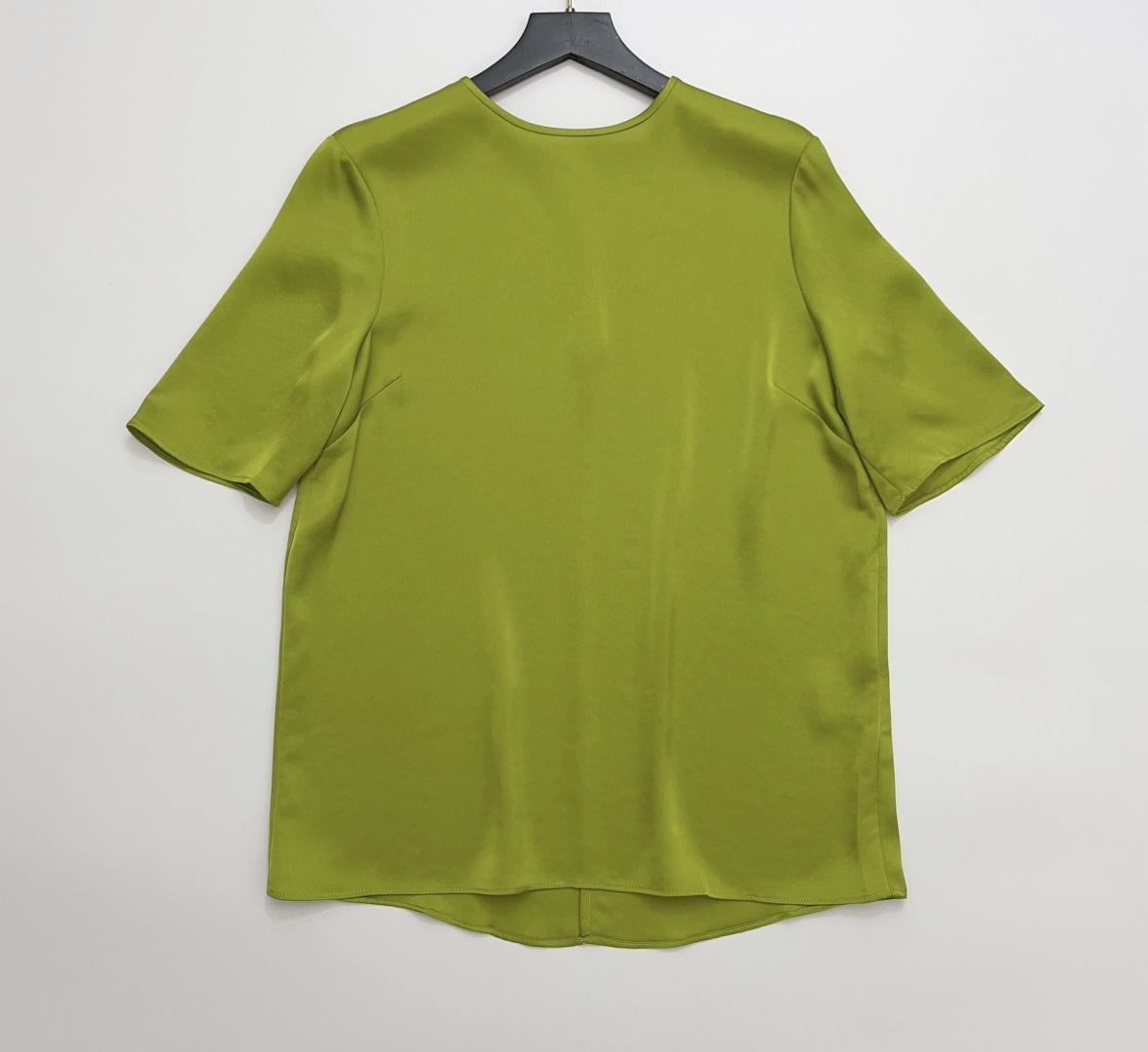 GIADA Fresh Oxygen Green Silk Short Sleeve Round Neck T-Shirt